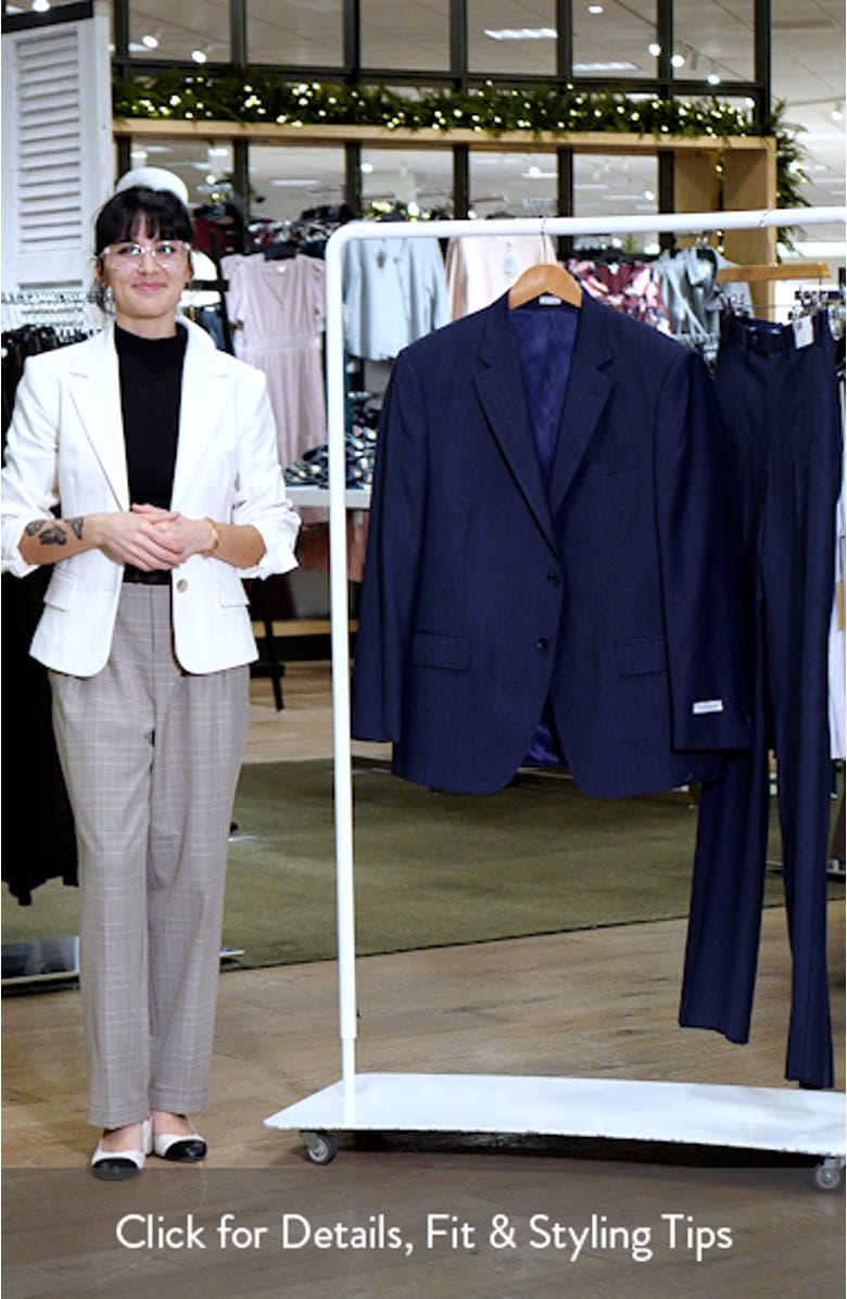 Flynn Classic Fit Plaid Wool Suit, sales video thumbnail