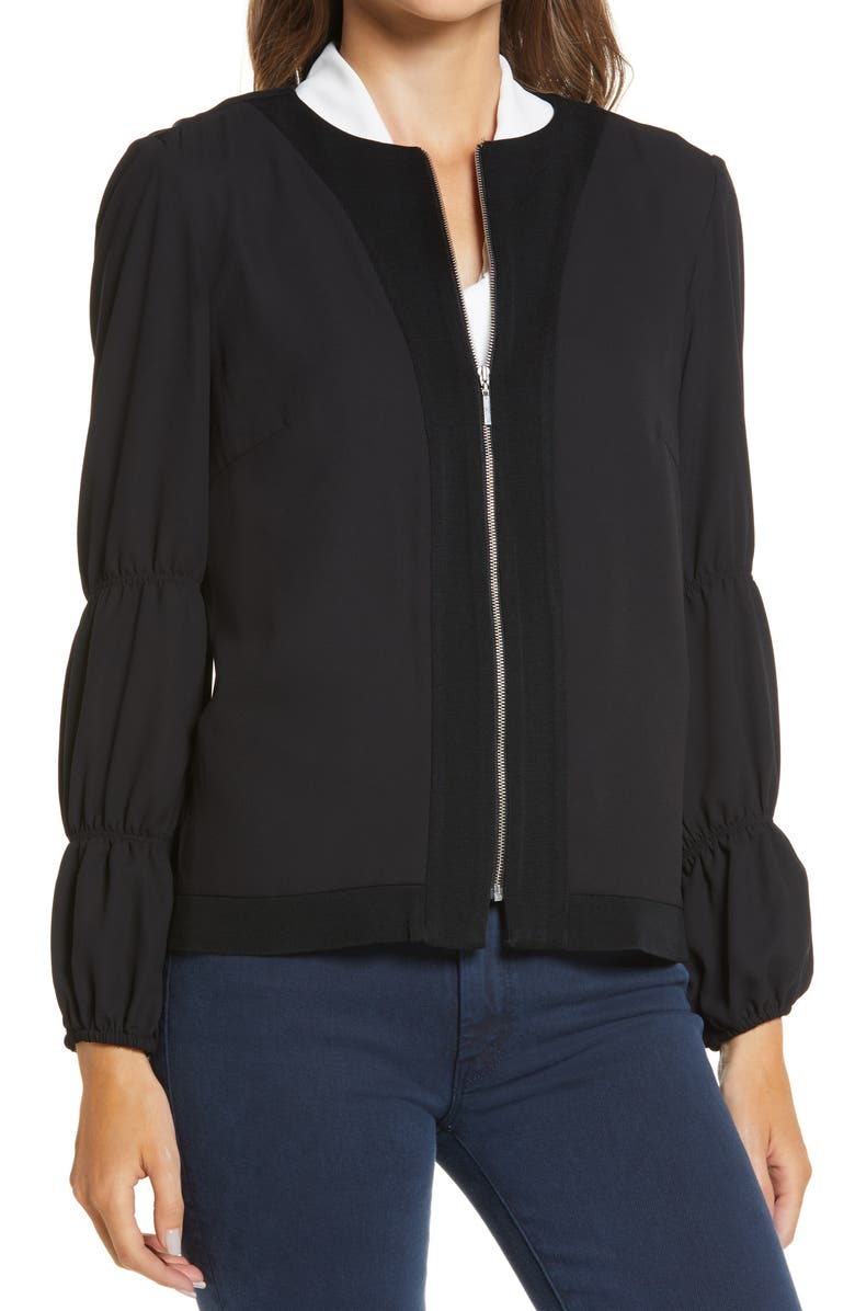 Ming Wang Front Zip Knit Jacket, Alternate, color,