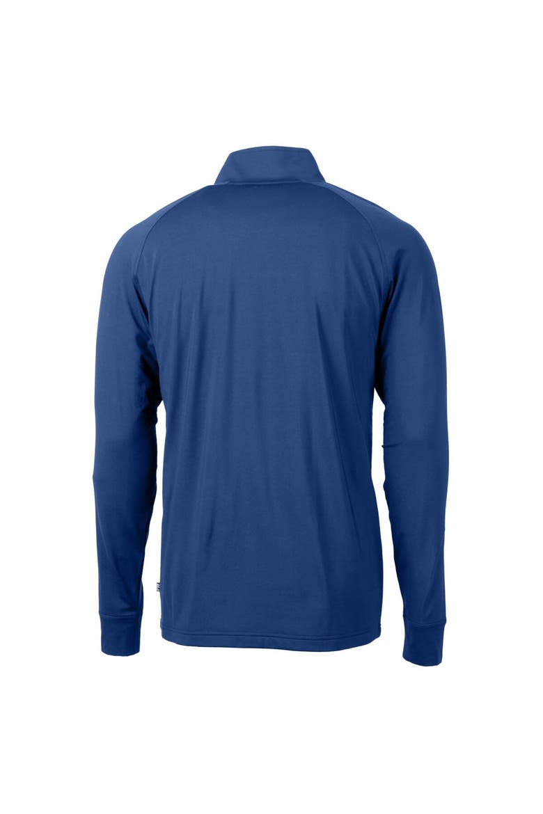 Men's Cutter & Buck  Blue Buffalo Bisons Adapt Eco Knit Stretch Recycled Quarter-Zip Pullover, Alternate, color, Blue