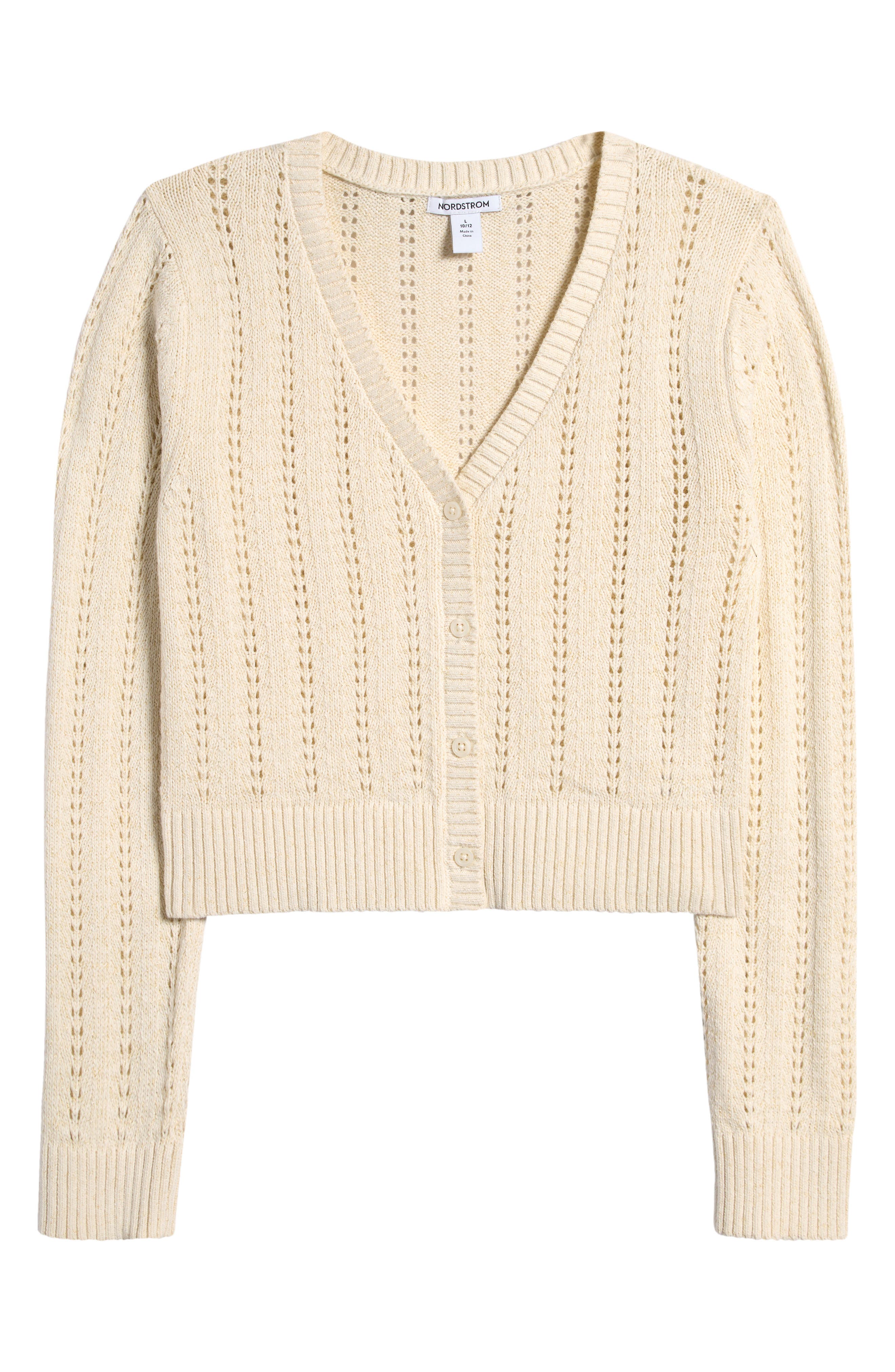 Kids' Pointelle Metallic Cardigan