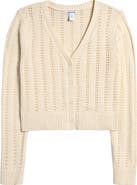 Nordstrom Kids' Pointelle Metallic Cardigan