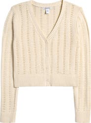 Nordstrom Kids' Pointelle Metallic Cardigan