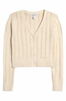 Kids' Pointelle Metallic Cardigan