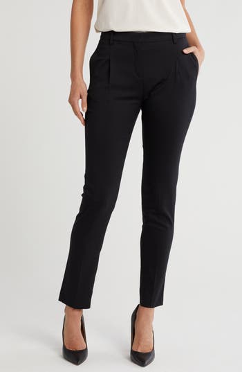 Valentino Stretch Wool Pants In Nero