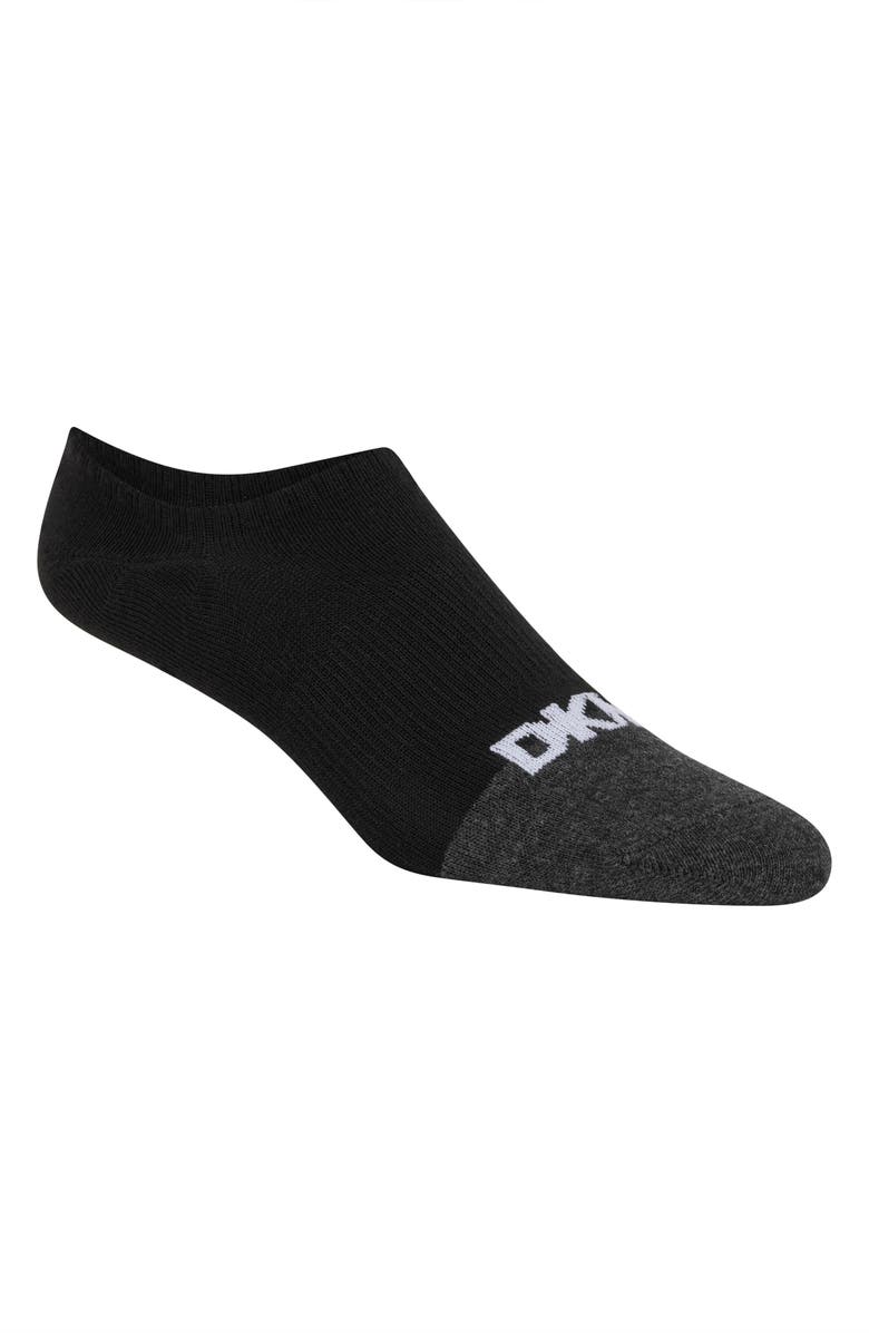 DKNY 6-Pack Liner Socks, Alternate, color, Grey/ Black
