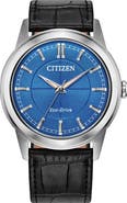 Citizen Rolan Leather Strap Eco-Drive Watch, 37mm