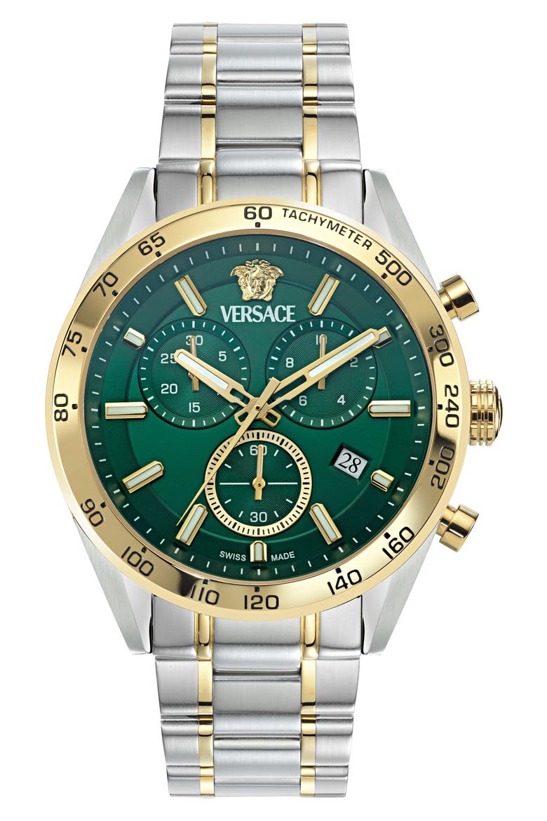 V-Code Chronograph Bracelet Watch, 41mm, Main, color, TWO TONE