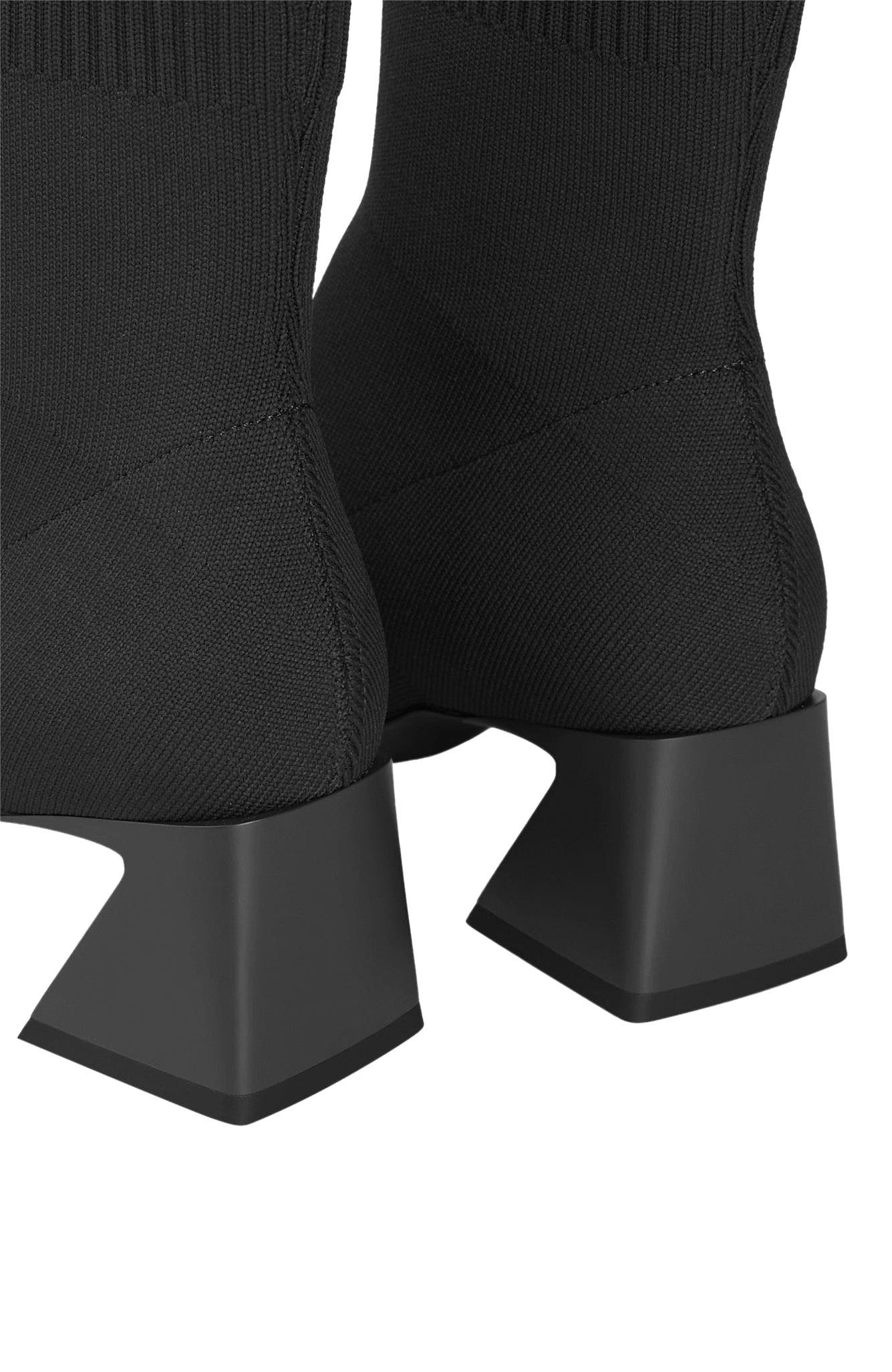 VIVAIA Square-Toe Water-Repellent Heeled Boots, Alternate, color, Black