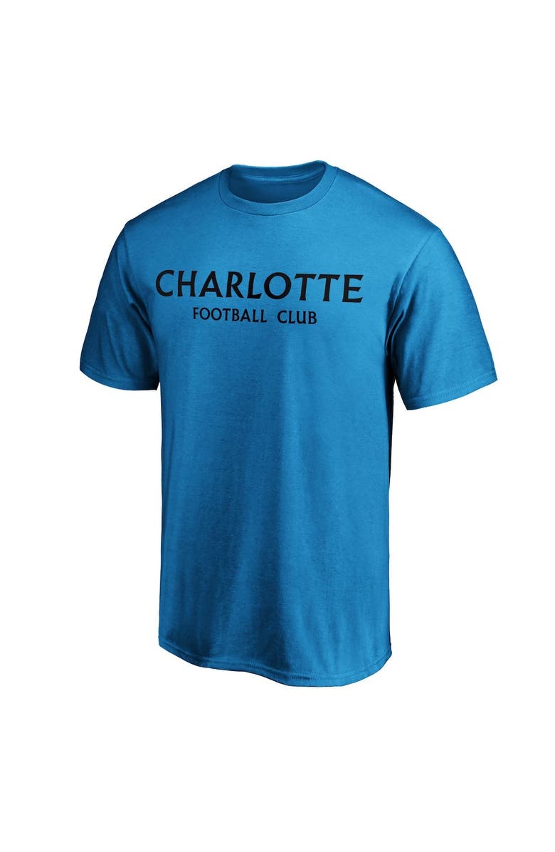 FANATICS Men's Fanatics Branded Blue Charlotte FC Wordmark T-Shirt, Alternate, color,