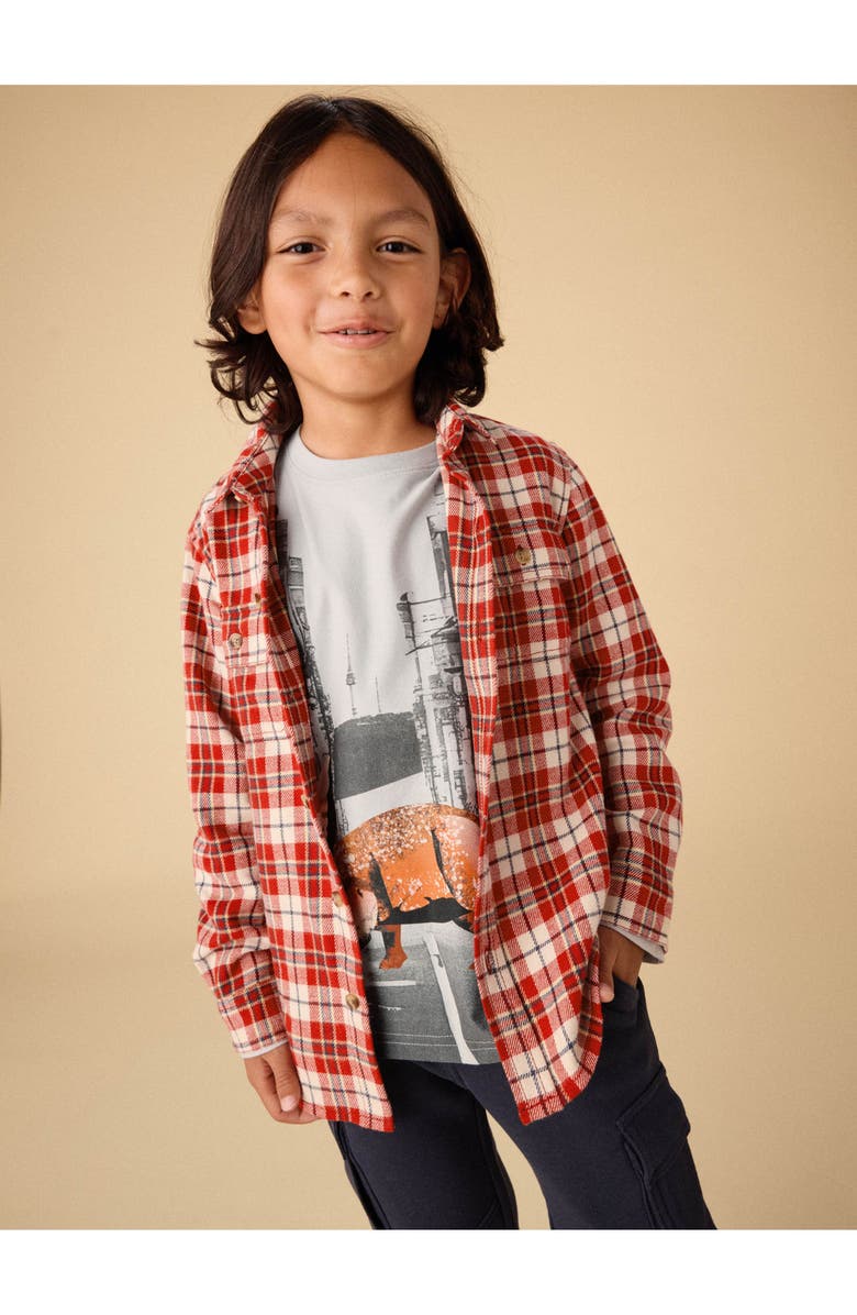 Tea Collection Flannel Button Up Shirt, Alternate, color, Korbp203