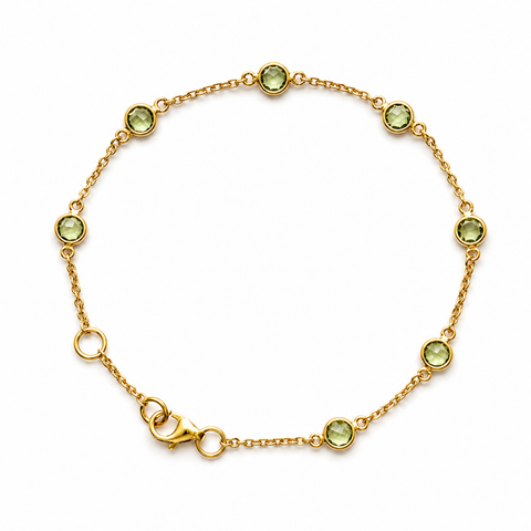 August Birthstone Bracelet Peridot