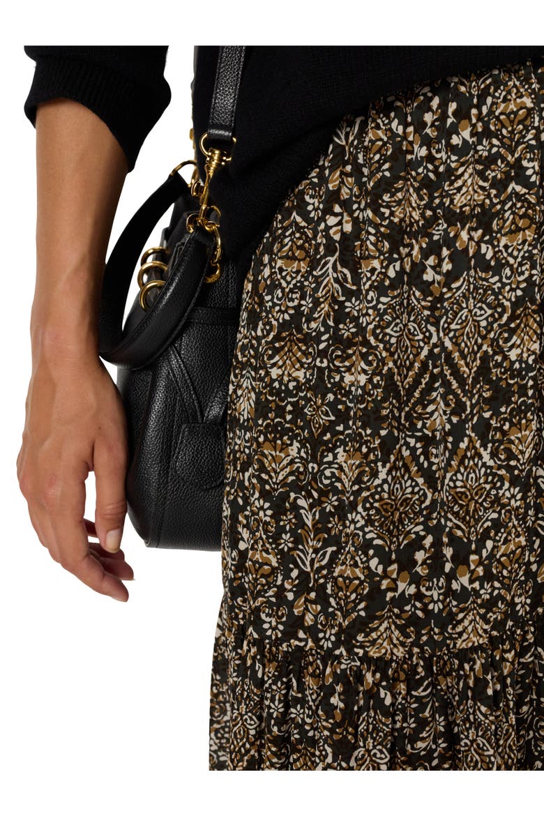 Billie Flared Printed Midi Skirt, Alternate, color, Medium Khaki