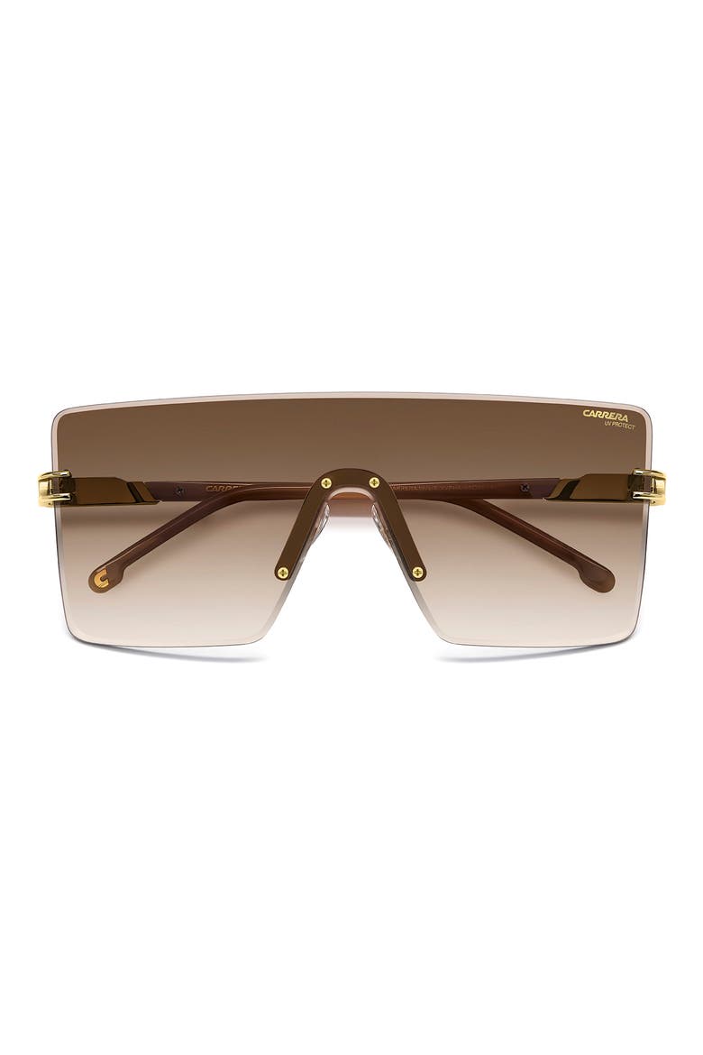 99mm Shield Mask Sunglasses, Alternate, color, GOLD IVORY/ BROWN SF