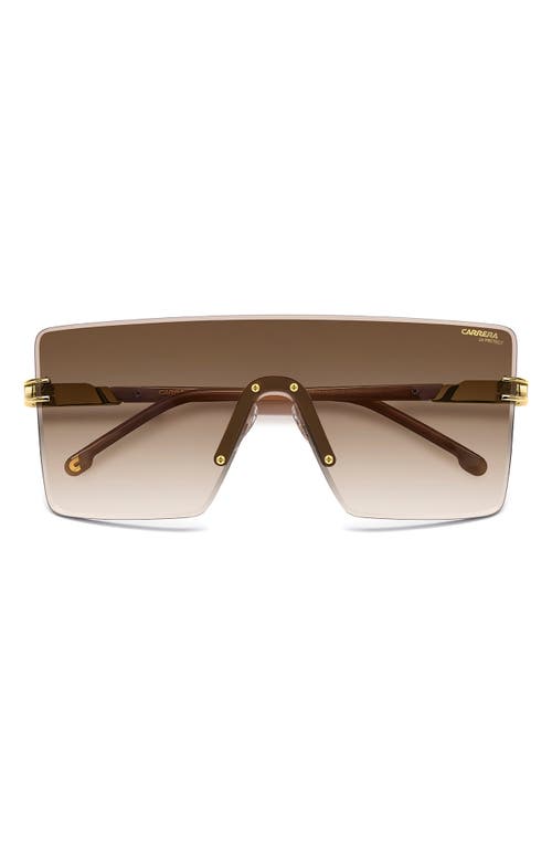Carrera Eyewear 99mm Shield Mask Sunglasses In Gold Ivory/brown Sf