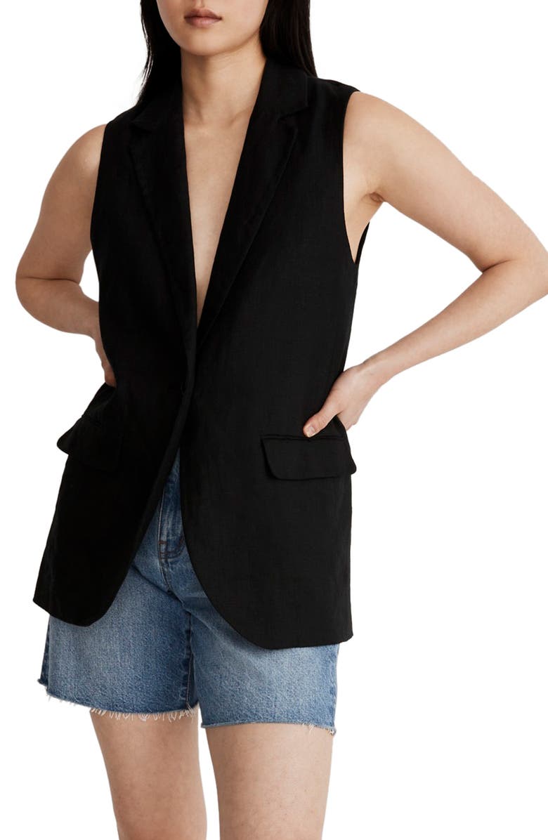 Madewell The Larsen Linen Vest, Main, color,
