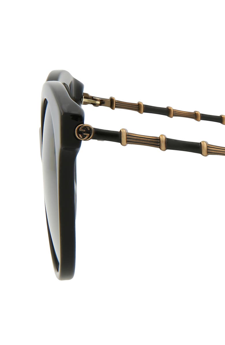 Gucci 55mm Oversize Round Sunglasses, Alternate, color, Black Gold Grey