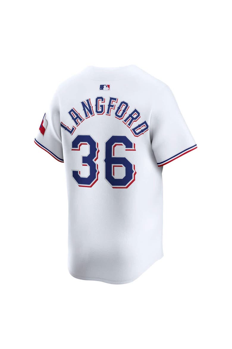 Men's Nike Wyatt Langford White Texas Rangers Home Limited Player Jersey, Alternate, color, White