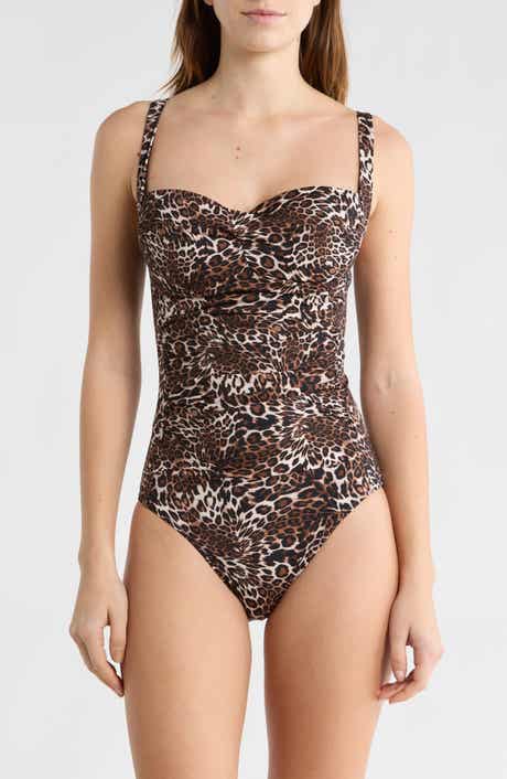 Betsey Johnson Sweetheart Ruched One-Piece Swimsuit