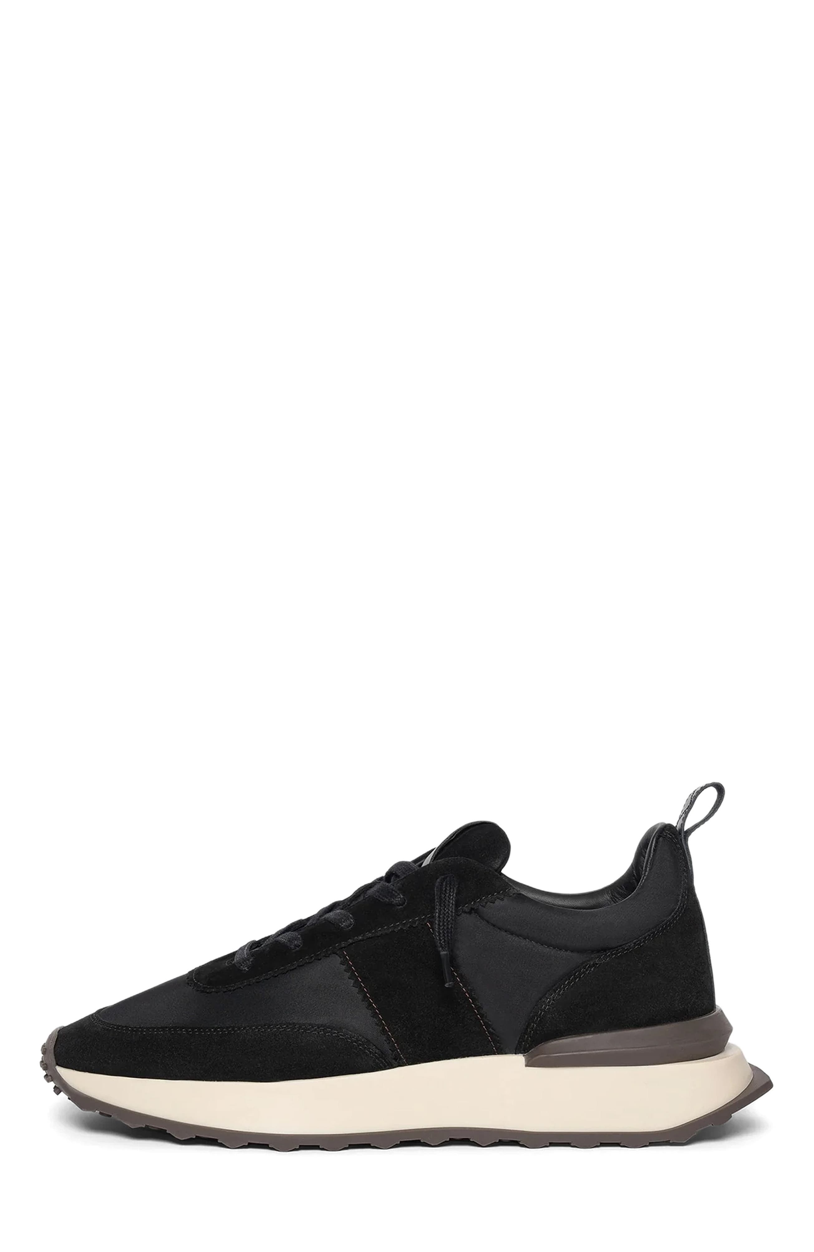 Manière De Voir Monaco Suede and Nylon Runner, Alternate, color, Black
