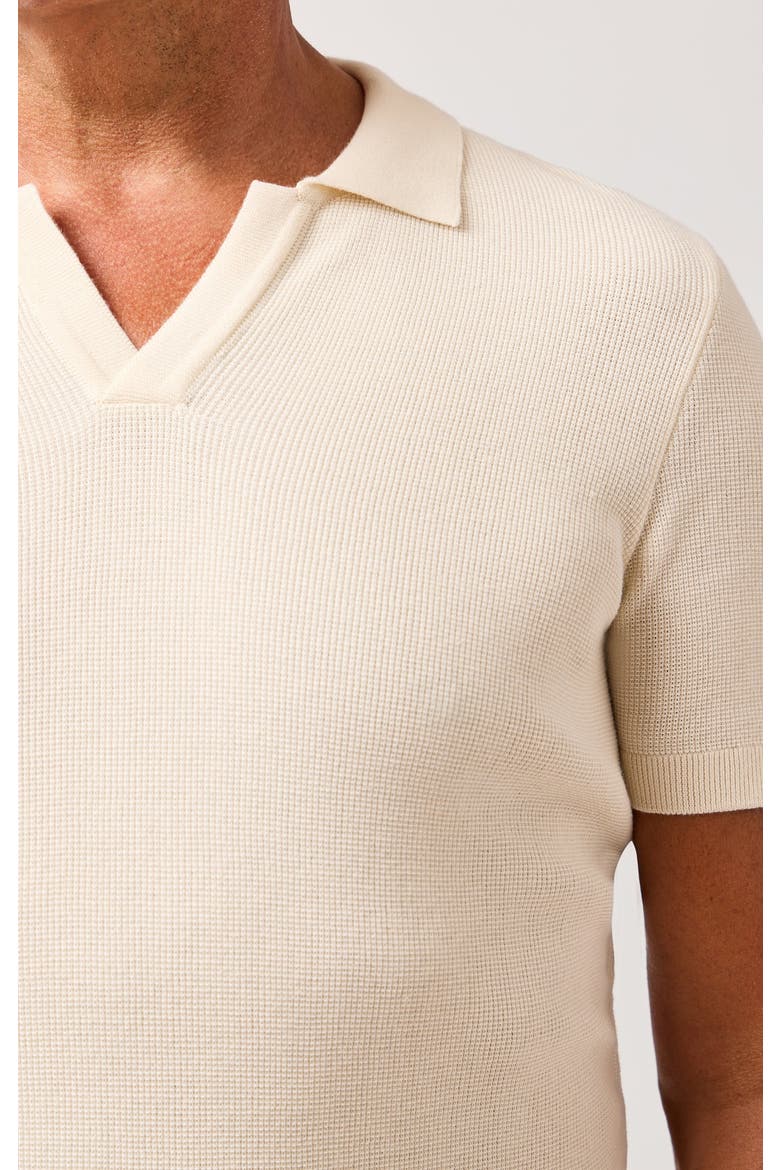Pique Knit Johnny Collar Polo, Alternate, color, Light Beige