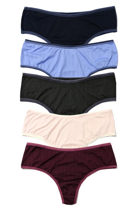 MoveCalm™ Assorted 5-Pack High Rise Thongs