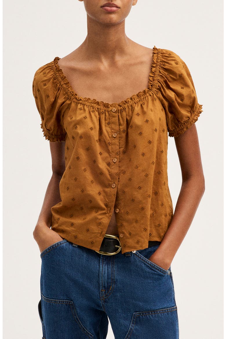 The Chateau Cotton Eyelet Top, Main, color, ACORN