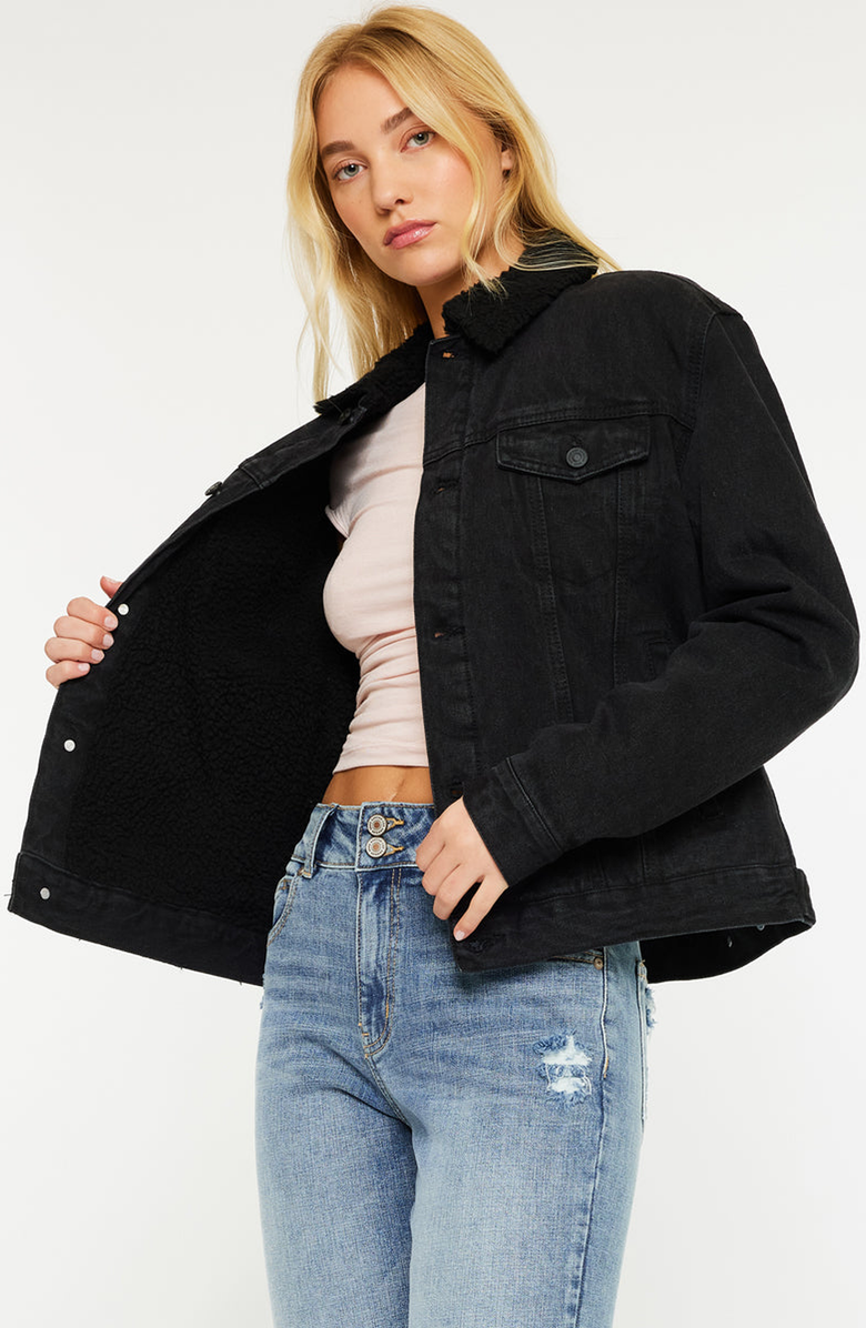 KanCan Sonny Trucker Jacket, Alternate, color, Black