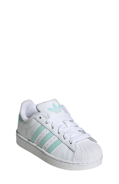 Adidas Originals Adidas Kids' Superstar Ii Sneaker In White/semi Flash Aqua