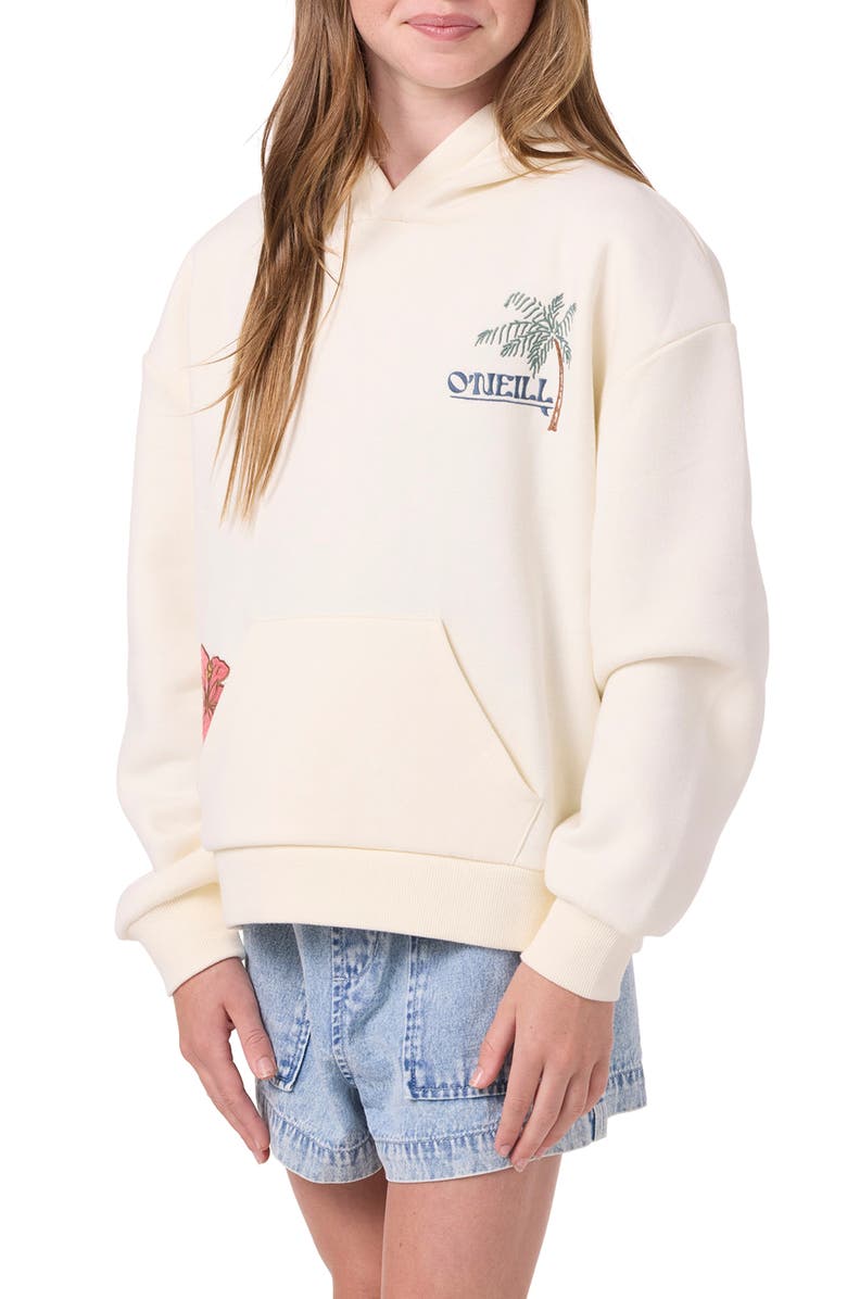 O'Neill Kids' Asher Embroidered Hoodie, Alternate, color, Winter White