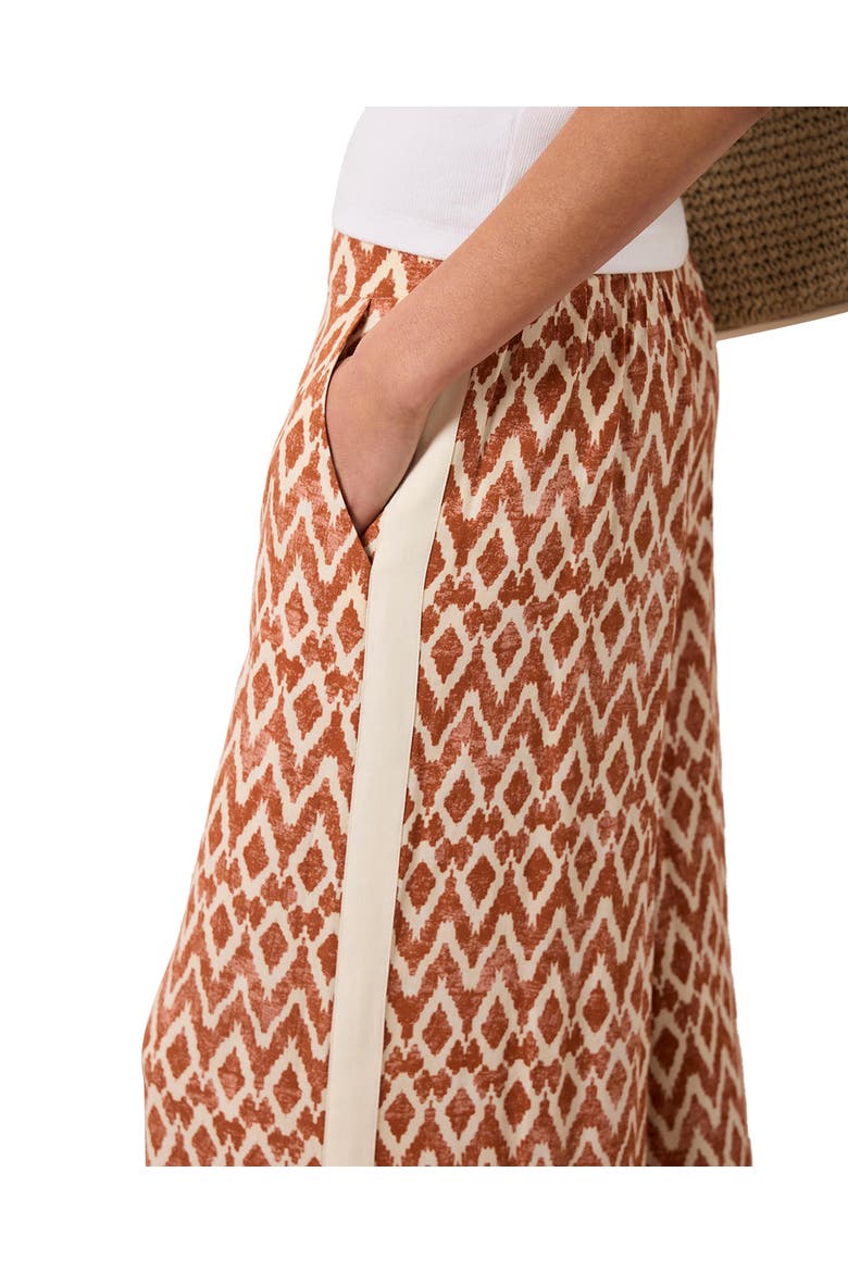 Geo Print Wide Leg Trousers, Alternate, color, Orange