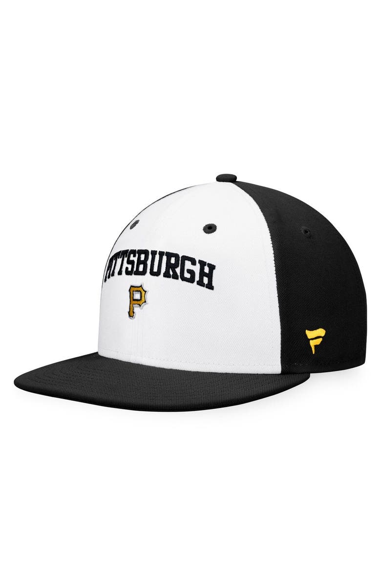 FANATICS Men's Fanatics Branded White/Black Pittsburgh Pirates Iconic Color Blocked Fitted Hat, Alternate, color, 