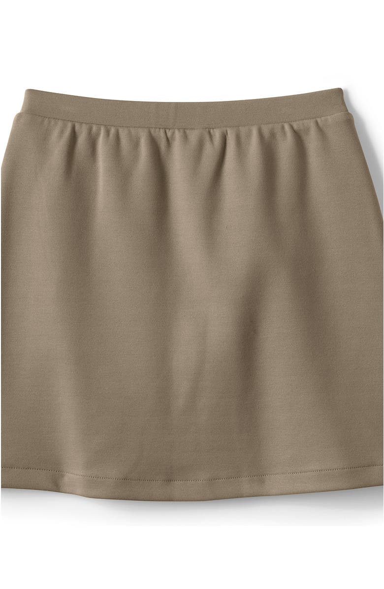 Lands' End School Uniform Girls Ponte Button Front Skort, Alternate, color, Khaki