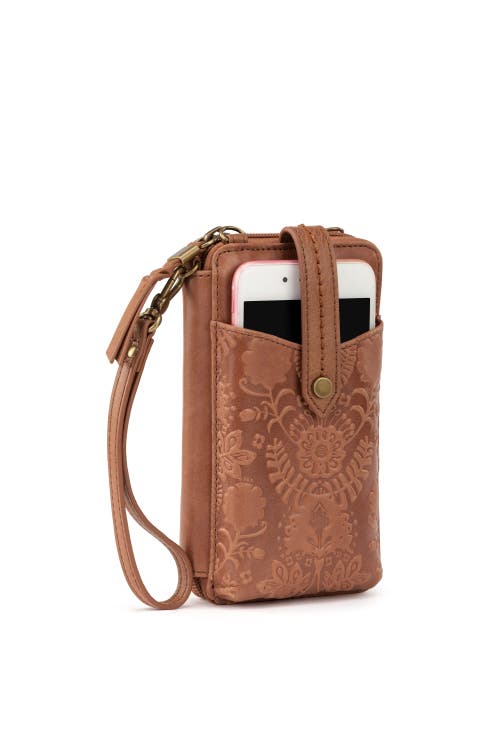 The Sak Silverlake N/s Smartphone Crossbody In Tobacco Floral Emboss