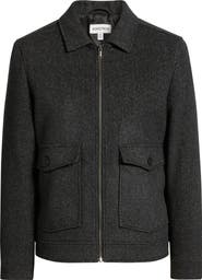 Nordstrom Wool Blend Zip Front Jacket