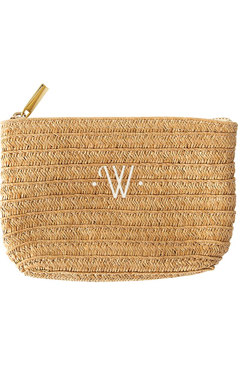 Cathy's Concepts Set of 2 Monogram Straw Pouches, Alternate, color,