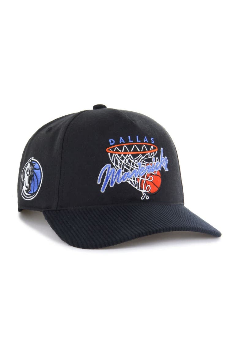 Men's '47  Black Dallas Mavericks Nothing But Net Hitch Adjustable Hat, Main, color, Black