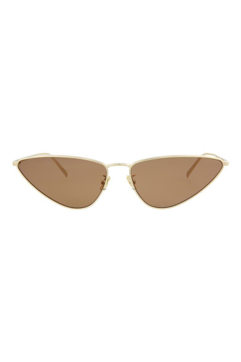 63mm Cat Eye Sunglasses, Main, color, GOLD GOLD BROWN