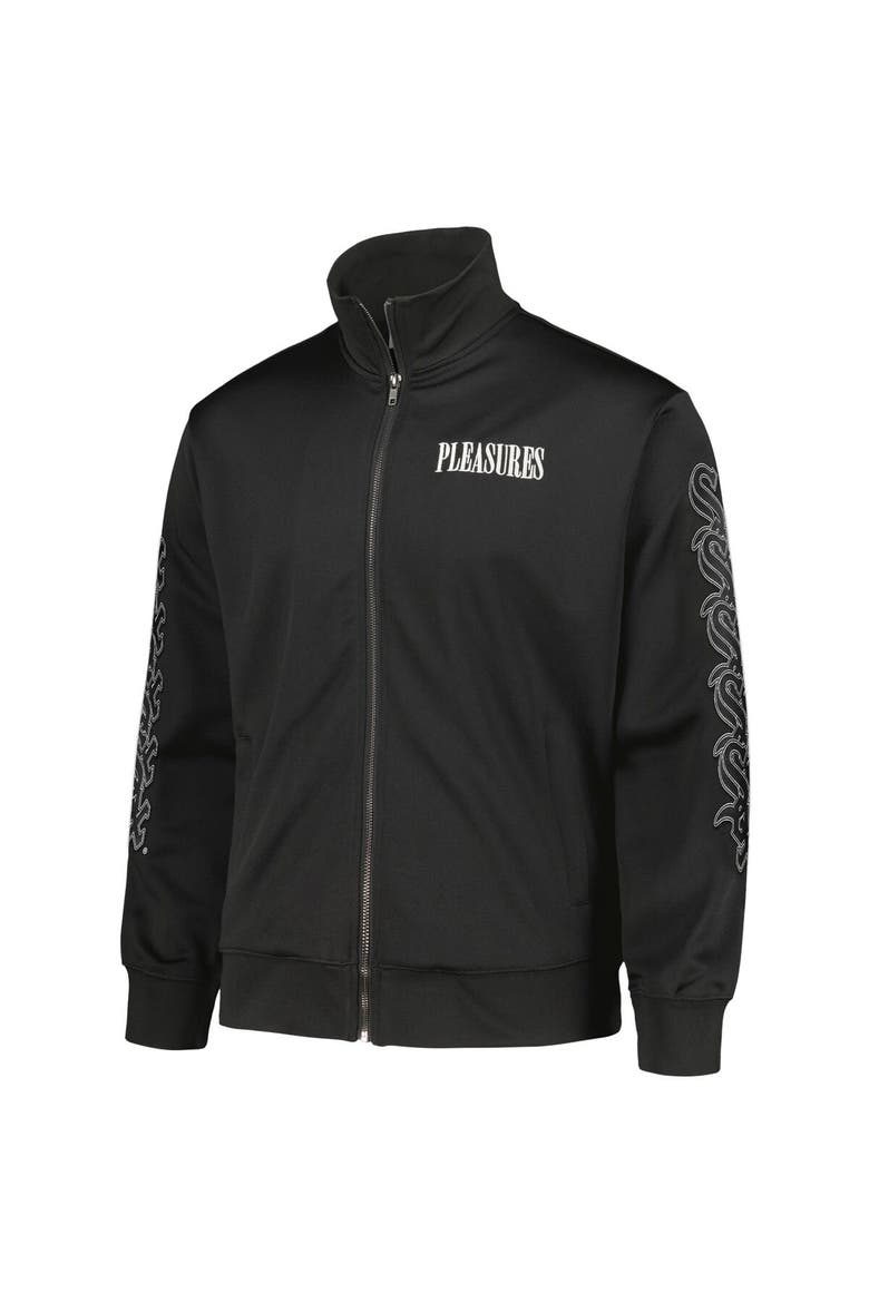Men's PLEASURES Black Chicago White Sox Pitcher Full-Zip Track Jacket, Alternate, color, Black