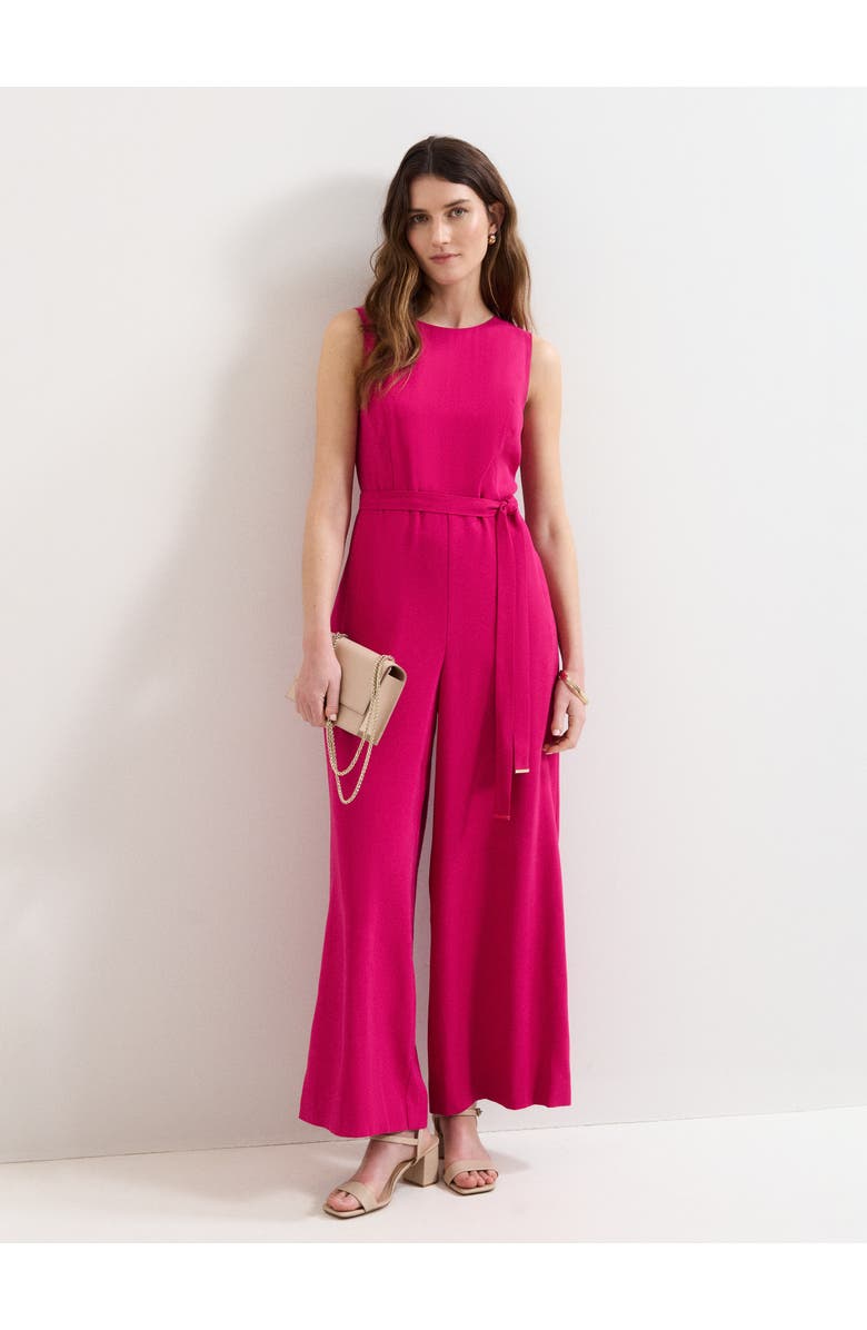 Phase Eight Marta Belted Jumpsuit, Main, color, Fuchsia
