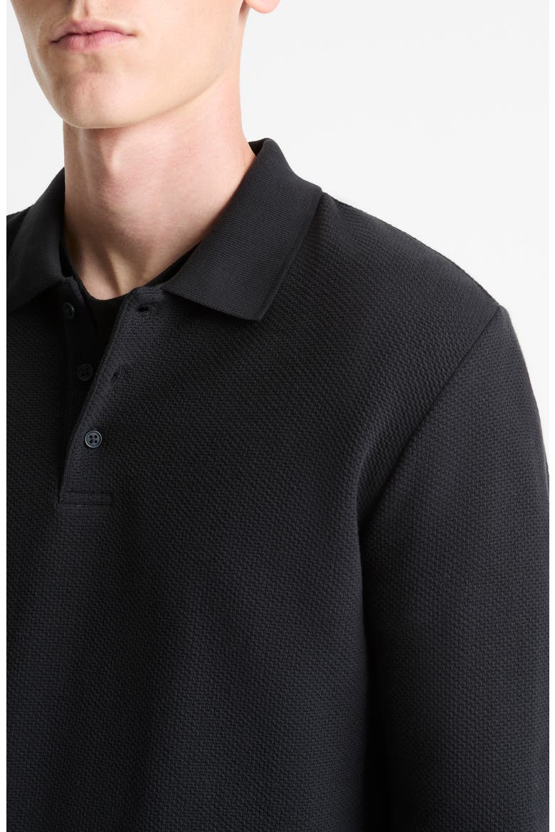Long Sleeve Basketweave Polo, Alternate, color, COASTAL