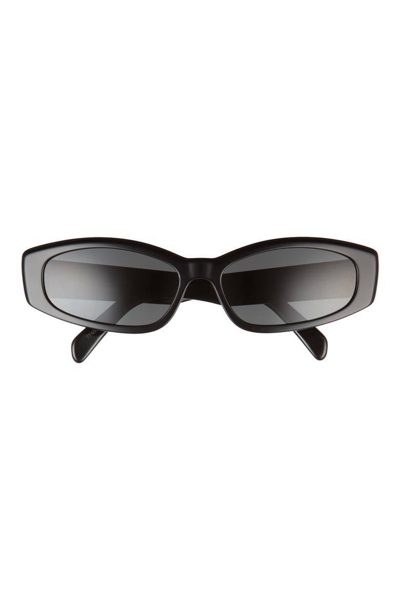 Bold 58mm Rectangular Sunglasses, Main, color, BLACK