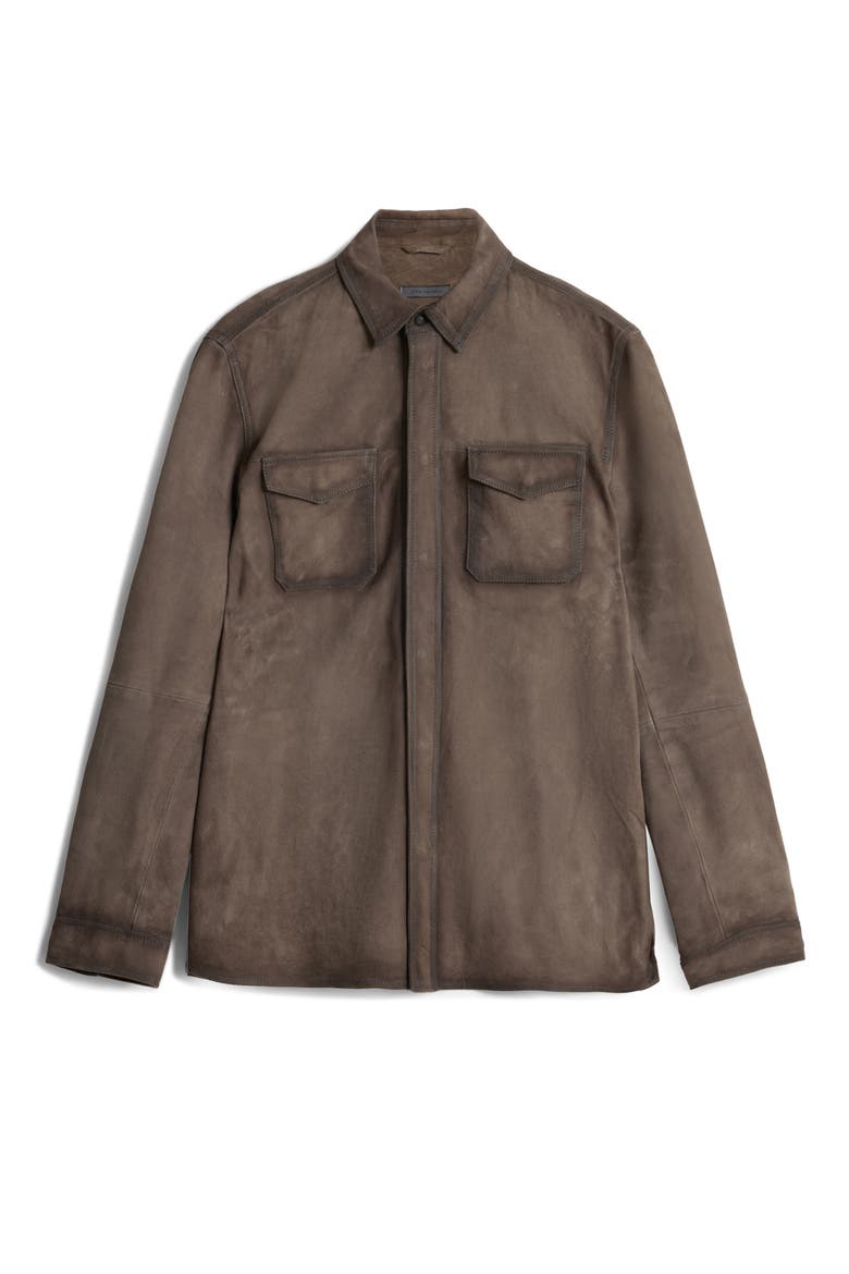 Izzy Suede Shirt Jacket, Alternate, color, EARTH BROWN