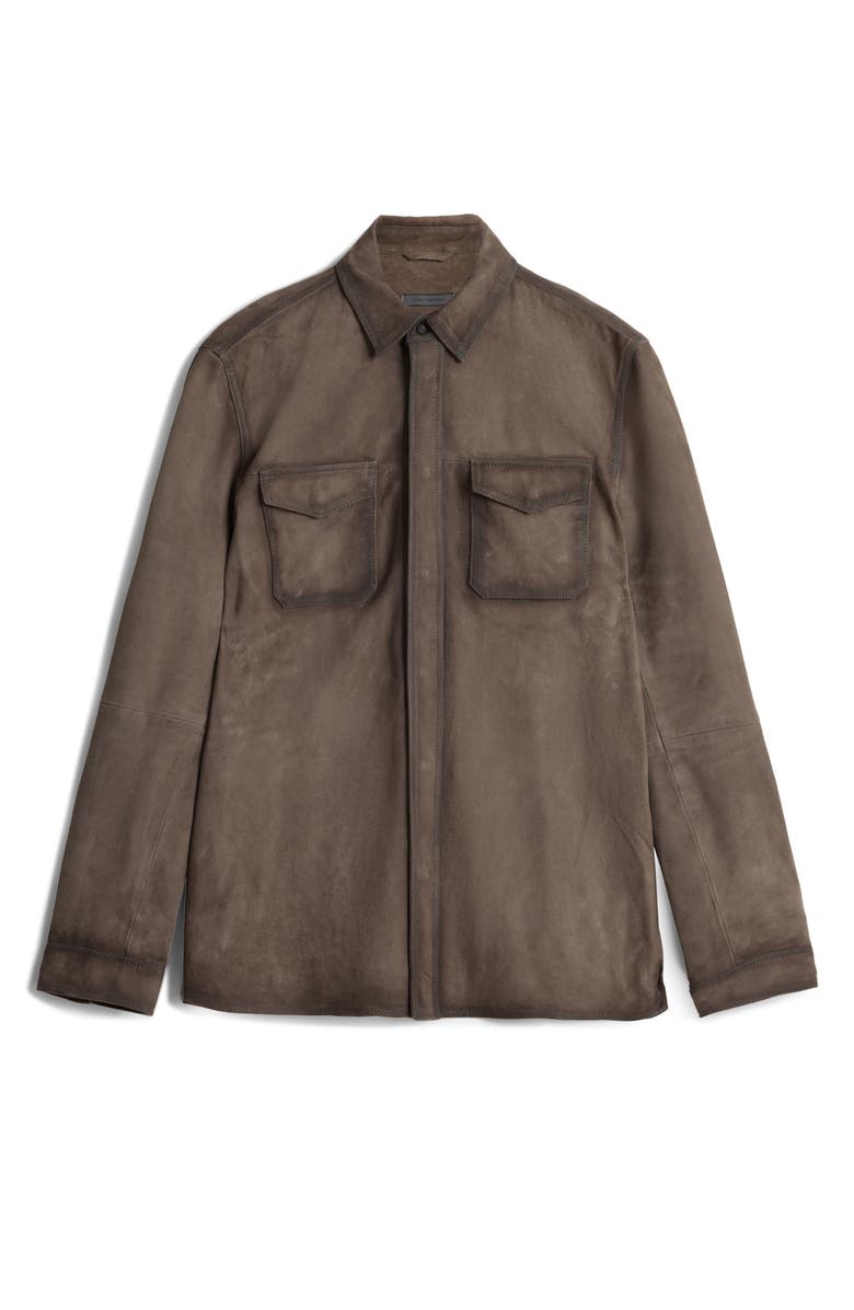 John Varvatos Izzy Suede Shirt Jacket, Alternate, color, Earth Brown