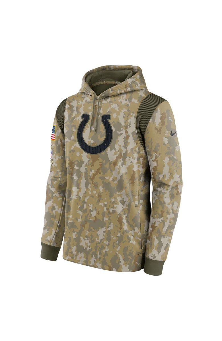 Nike Men's Nike Camo Indianapolis Colts 2021 Salute To Service Therma Performance Pullover Hoodie, Alternate, color, 