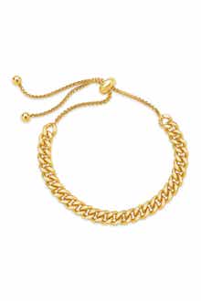 Sterling Forever Gold Plated Chain Link Bolo Bracelet