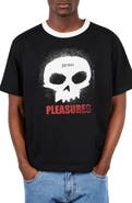 PLEASURES X Zero Skateboards Single Skull Heavyweight Cotton Jersey Ringer Graphic T-Shirt