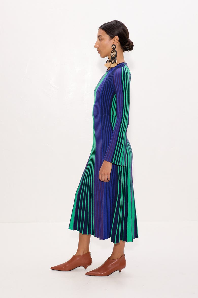 Celia Knit Dress, Alternate, color, Cool Tone Rib