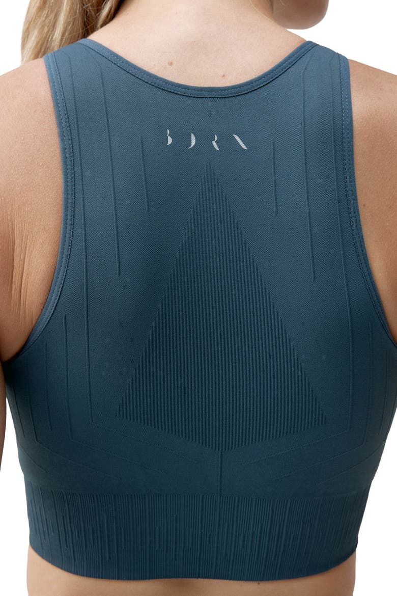 Nawal Medium Support Seamless Sport Top, Alternate, color, Stormy Grey
