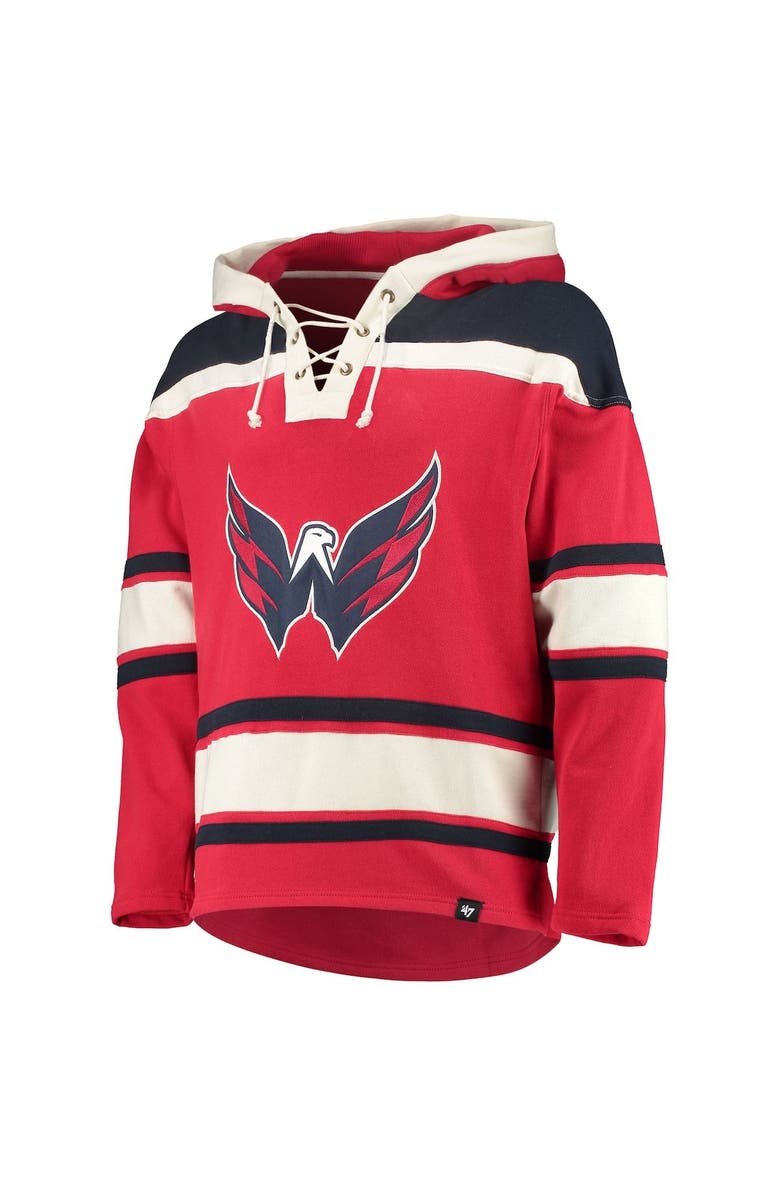 '47 Men's '47 Red Washington Capitals Superior Lacer Pullover Hoodie, Alternate, color,