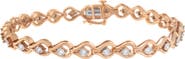 Haus of Brilliance Silver 1/4 Cttw Diamond Miracle-Set Teardrop Shaped Link Bracelet